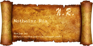 Notheisz Ria névjegykártya